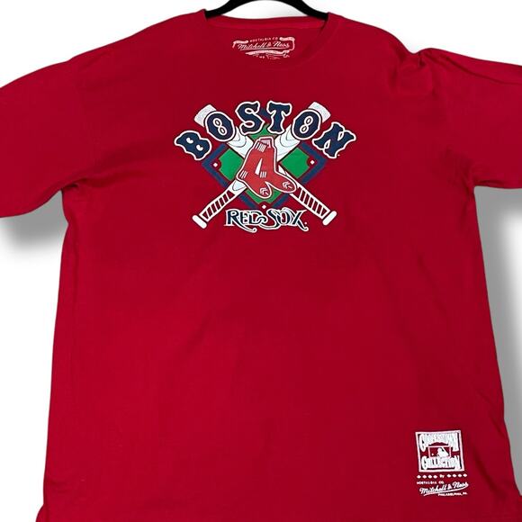 Mitchell & Ness Boston Red Sox Mens XL T-Shirt Cooperstown MLB Genuine Baseball - Picture 2 of 12